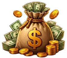 Saloonkluis vol goudstukken, illustratie van de welkomstbonus van Mr Cash